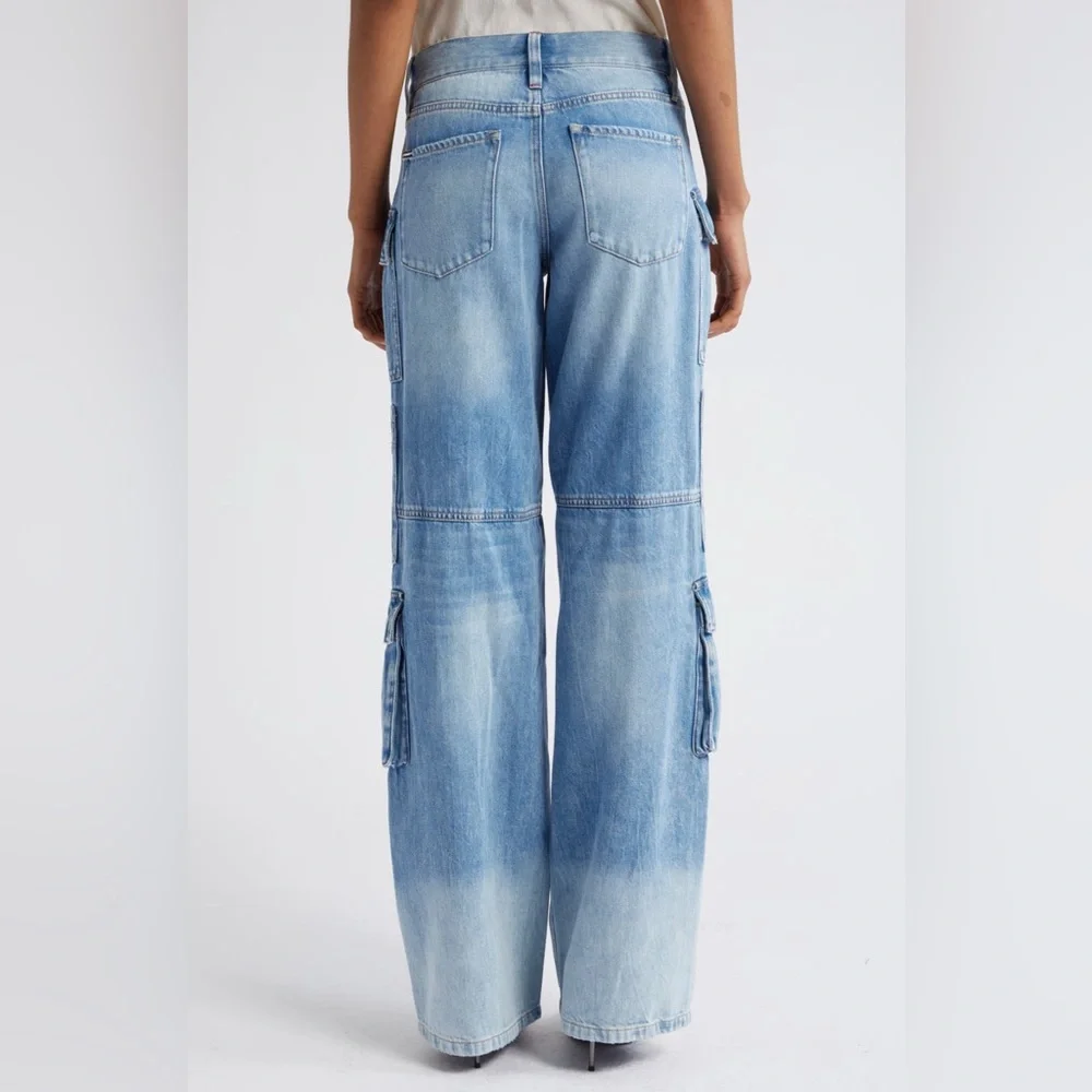 Alice + Olivia Cay Baggy Denim Cargo Pants sz 29 BRAND NEW WITH TAGS - Picture 6 of 10